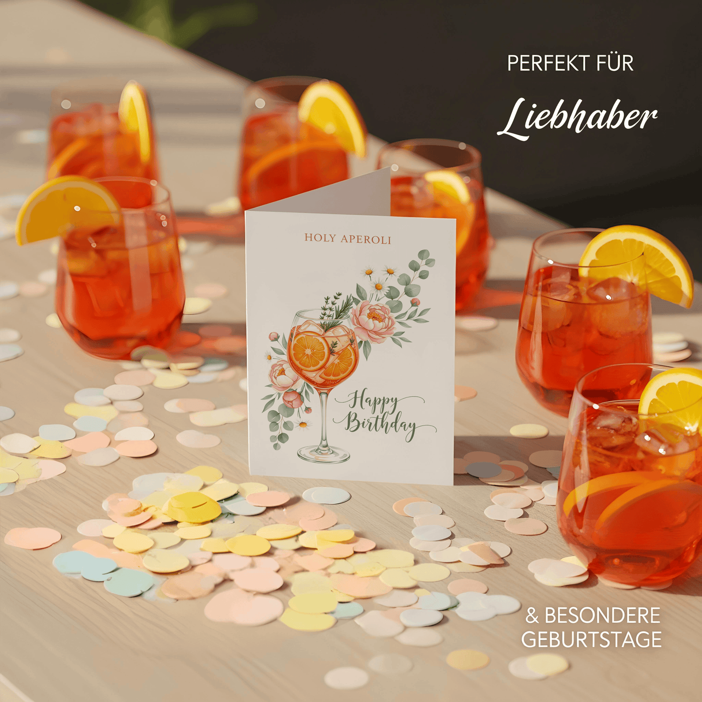 Holy Aperoli Geburtstagskarte – Klappkarte A6 mit braunem Kraftpapier Umschlag | Hochwertige Designerkarte von Bartschibär | Gedruckt in Deutschland