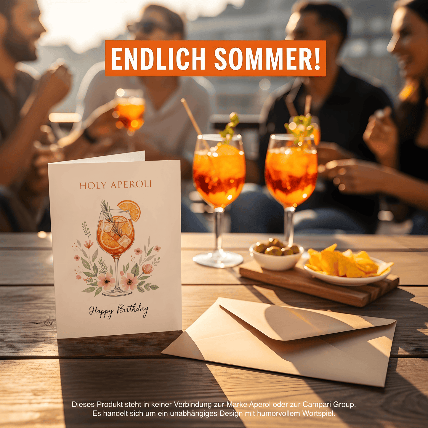 Holy Aperoli Geburtstagskarte – Klappkarte A6 mit braunem Kraftpapier Umschlag | Hochwertige Designerkarte von Bartschibär | Gedruckt in Deutschland