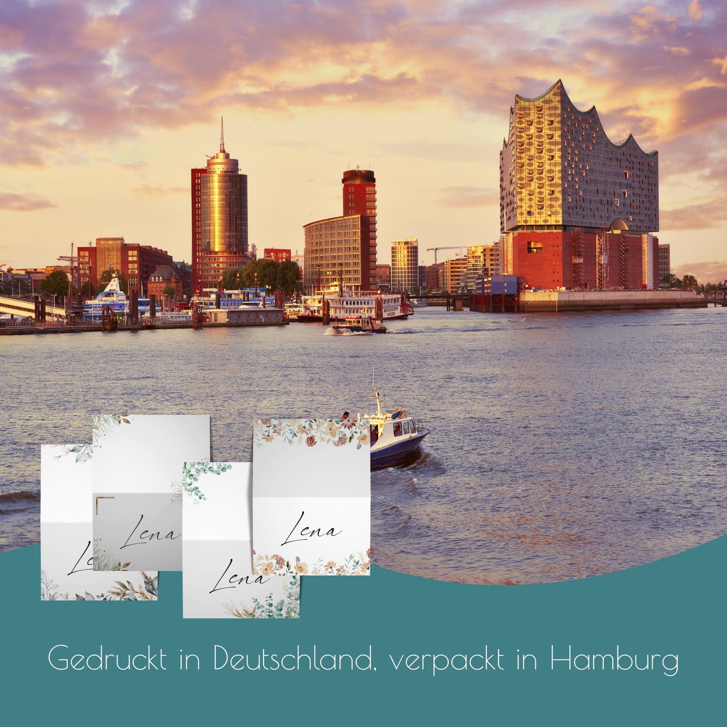 25 Tischkarten im Eukalyptus 5 Motiv