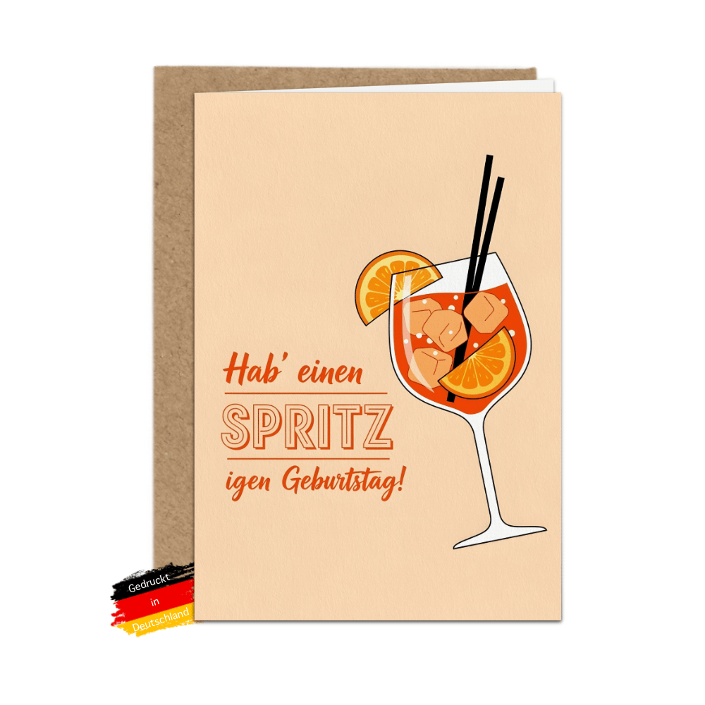 Holy Aperoli Geburtstagskarte – Klappkarte A6 mit braunem Kraftpapier Umschlag | Hochwertige Designerkarte von Bartschibär | Gedruckt in Deutschland