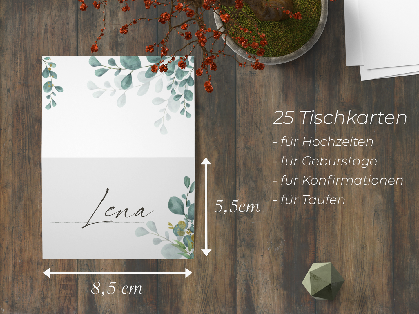 Personalisierte Tischkarten für die Hochzeit